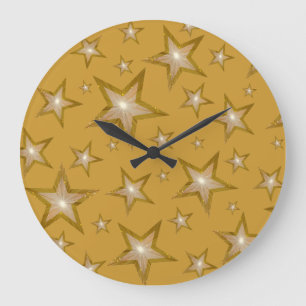 Grande Reloj de las estrellas del "oro" oro redondo