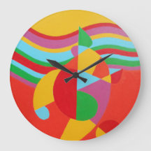 Reloj redondo abstracto en Technicolor