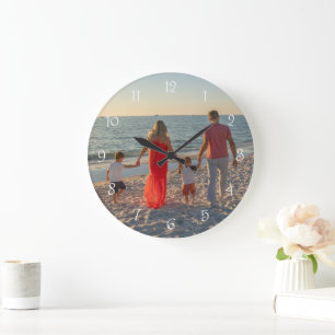 Grande Reloj Redondo con Foto Familiar Personalizada