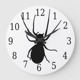 Grande Reloj redondo de araña negra