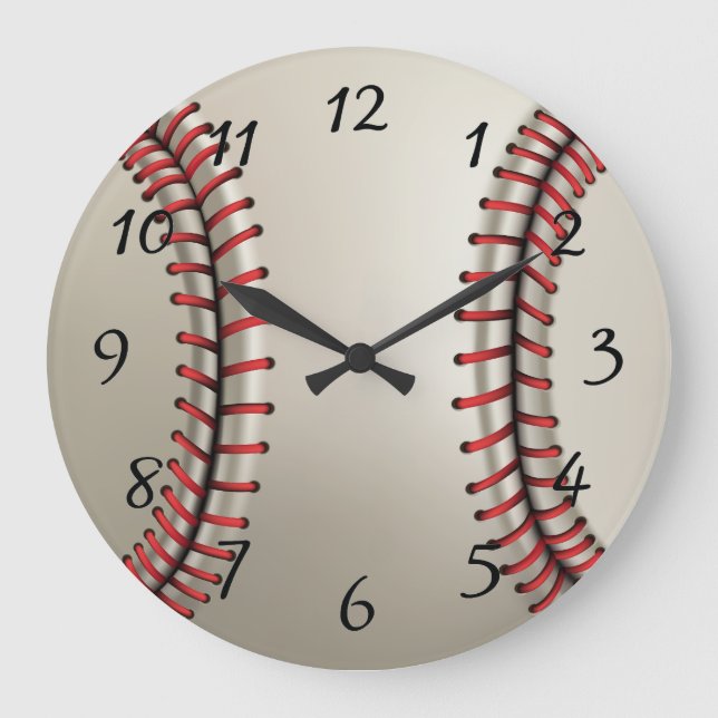 Grande Reloj redondo de béisbol animado (Anverso)