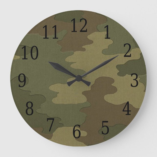 Grande Reloj redondo de camuflaje oscuro (Anverso)