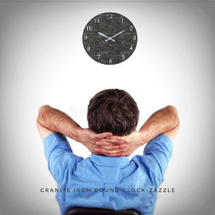 Grande Reloj redondo de hierro granito