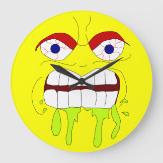 Grande Reloj redondo de la cara enojada enojada