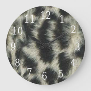 Grande Reloj redondo de leopardo de la nieve