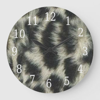 Grande Reloj redondo de leopardo de la nieve