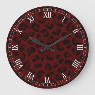Grande Reloj redondo de los números romanos de la piel