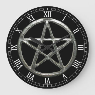 Grande Reloj redondo de los números romanos del pentáculo