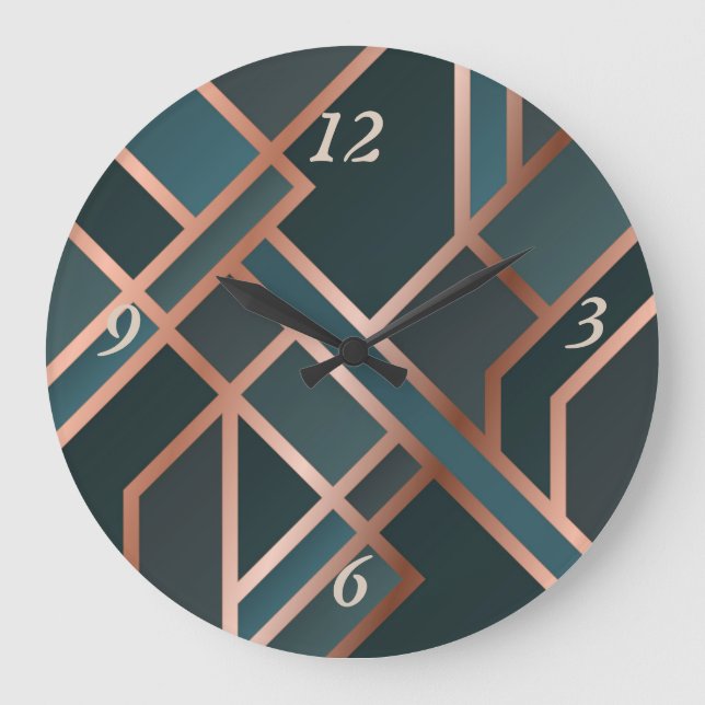 Grande Reloj redondo de mármol verde oliva hermoso (Anverso)