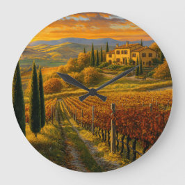Grande Reloj redondo de paisaje de Toscana