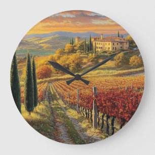 Grande Reloj redondo de paisaje de Toscana
