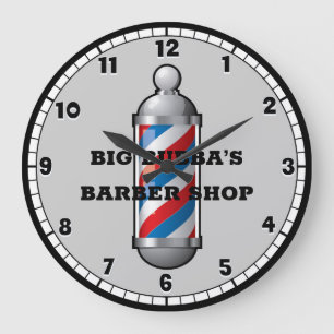 Grande Reloj redondo de Personalizado de barbería de Pol