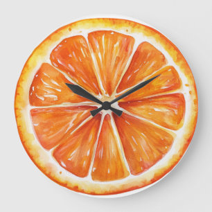 Grande Reloj Redondo de Rodaja de Fruta de Naranja Cítric