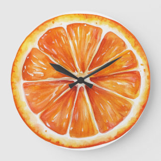Grande Reloj Redondo de Rodaja de Fruta de Naranja Cítric