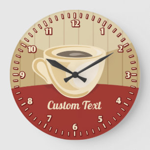 Grande Reloj redondo de taza de café