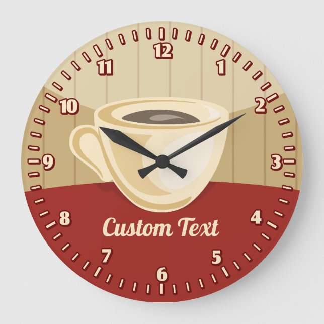 Grande Reloj redondo de taza de café (Anverso)