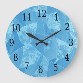 Grande Reloj redondo de vidrio azul de manchas