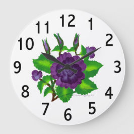Grande Reloj redondo del ramo color de rosa púrpura