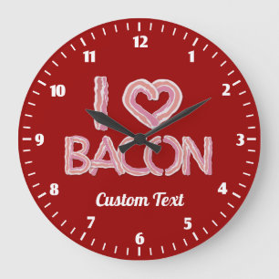 Grande Reloj redondo I Love Bacon
