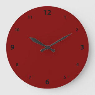 Grande Reloj redondo maroon con números