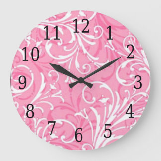 Grande Reloj redondo ornamental rosado