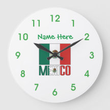 Reloj redondo personalizado de la bandera de Méxic