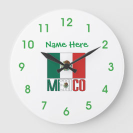 Grande Reloj redondo personalizado de la bandera de Méxic