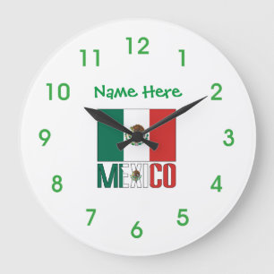Grande Reloj redondo personalizado de la bandera de Méxic