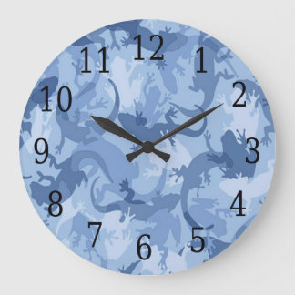 Grande Reloj redondo reptil azul