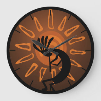 Grande Reloj redondo ruso del suroeste de Kokopelli Sun