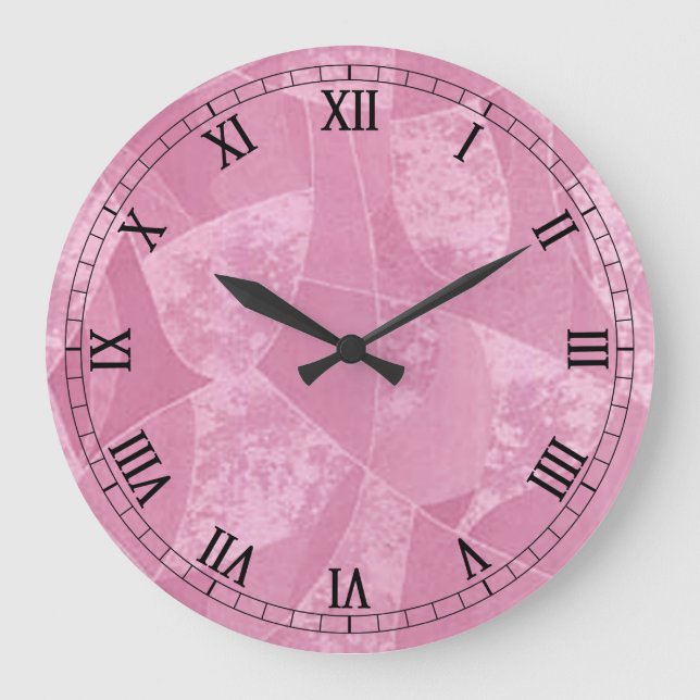 Grande Reloj romano redondo de cristal negro (Anverso)