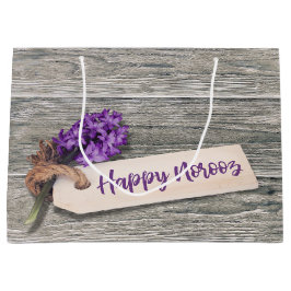 Grande Rustic Happy Norooz Hyacinth - Bolsa de regalo gra