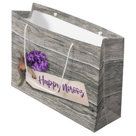 Grande Rustic Happy Norooz Hyacinth - Bolsa de regalo gra