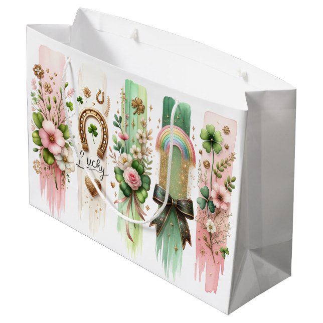 Grande Símbolos suertudos, bolsa de regalo del Día de San (Angulo reverso)