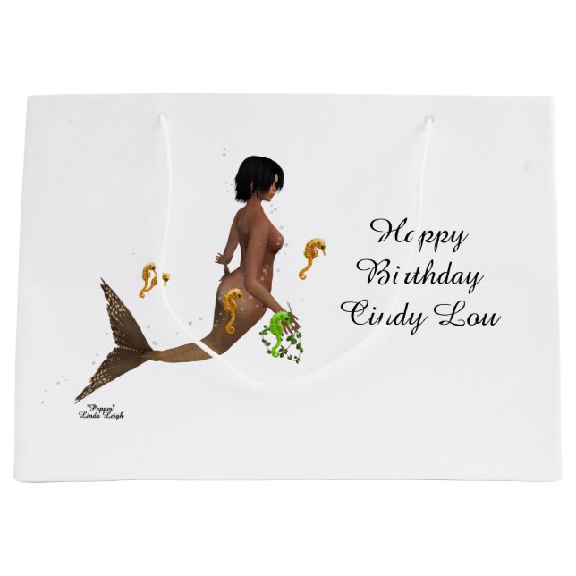 Grande Sirenita con caballito de mar bolsa de regalo (Anverso)