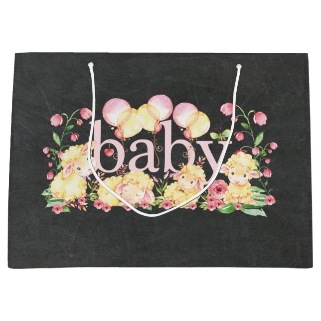 Grande Sweet Little Lamb Baby Shower ・ Bolsa de Regalo de (Anverso)