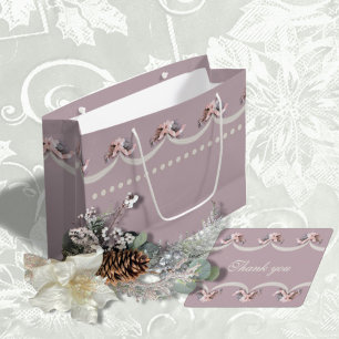 Grande Tapiz floral victoriano en bolsa de regalo de Rosa
