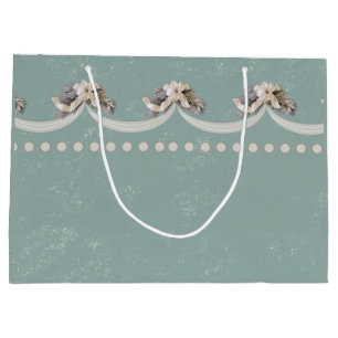 Grande Tapiz floral victoriano en bolsa de regalo verde