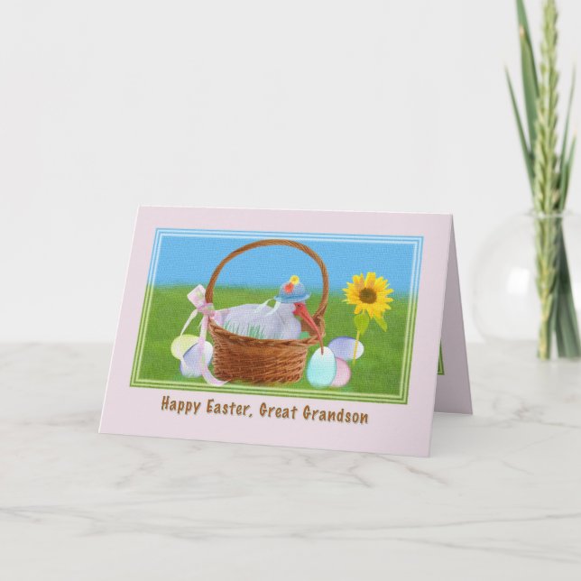 Grande - tarjeta de pascua del nieto con Ibis y la (Anverso)