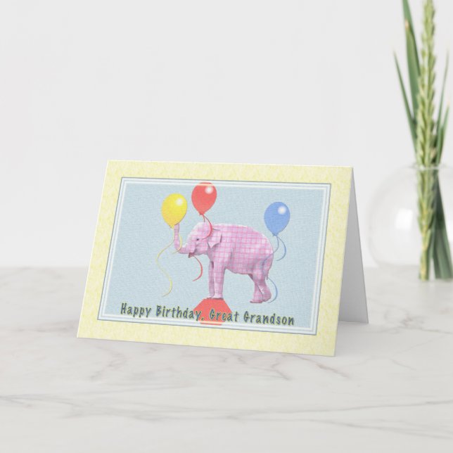 Grande - tarjeta del cumpleaños del nieto con el (Anverso)
