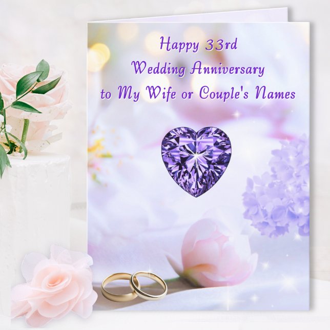 GRANDE, Tarjetas de aniversario de bodas número 33 (33rd wedding anniversary cards. 33rd wedding anniversary gift for wife. 33 years of marriage. )