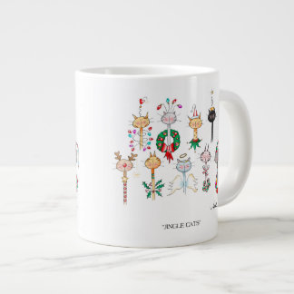 Grande Taza de café del navidad de los GATOS del TINTINEO