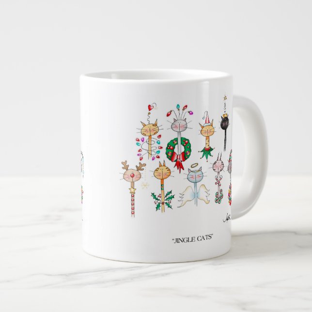 Grande Taza de café del navidad de los GATOS del TINTINEO (Derecha)