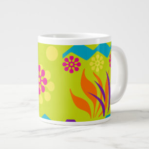 Grande Taza de café enorme abstracta del diseño floral