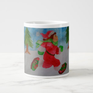 GRANDE TAZA DE CAFÉ ENORME DEL CORREDOR DEL CHICA DEL