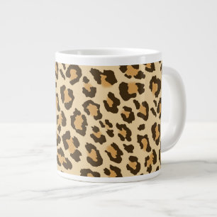 Grande Taza de café enorme del estampado leopardo