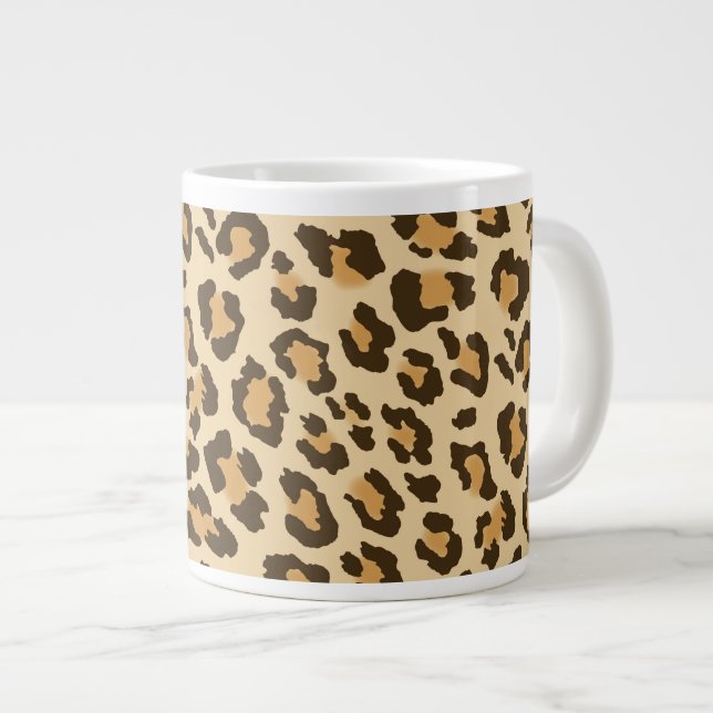 Grande Taza de café enorme del estampado leopardo (Derecha)