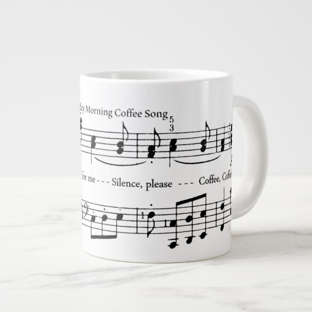 Grande Taza divertida de la canción del café de lunes (Derecha)