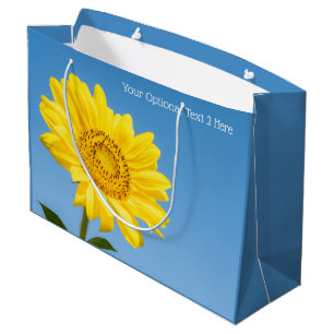 Grande texto personalizado Bolsa de regalo de girasol