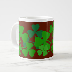 Grande Trébol irlandés, taza de café roja/clover verde 2